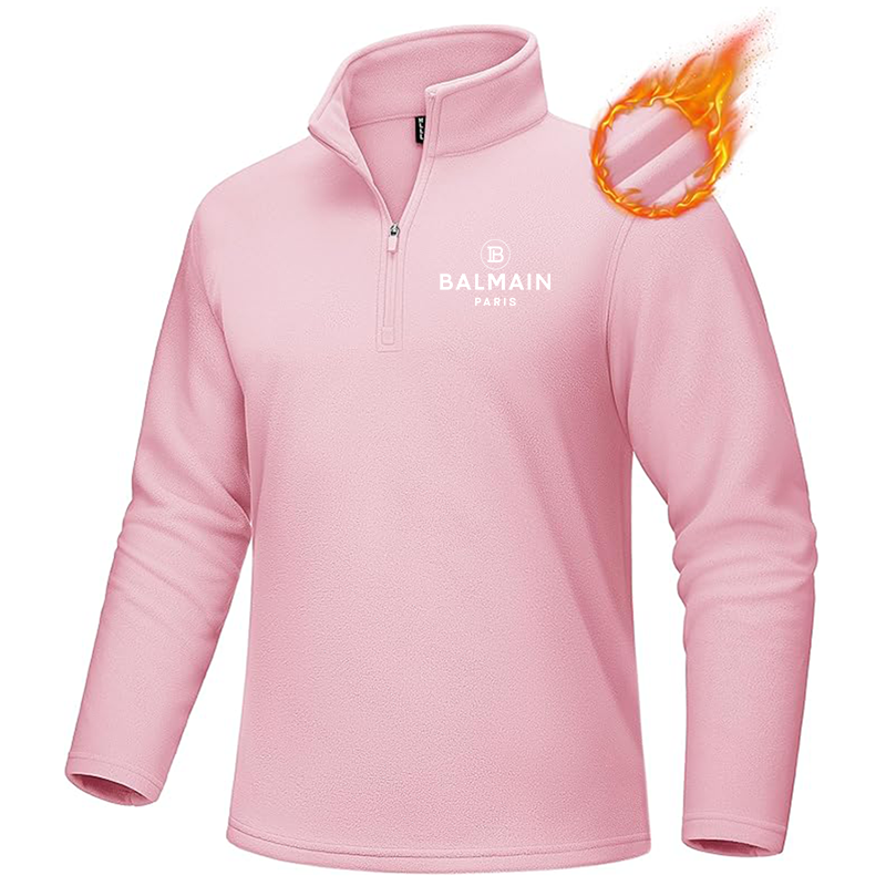 Men's Balmain Paris  MAGCOMSEN  Quarter-Zip Pullover Polar Fleece Sweatshirt Stand Collar Long Sleeve Shirt for Men Thermal Winter Fall