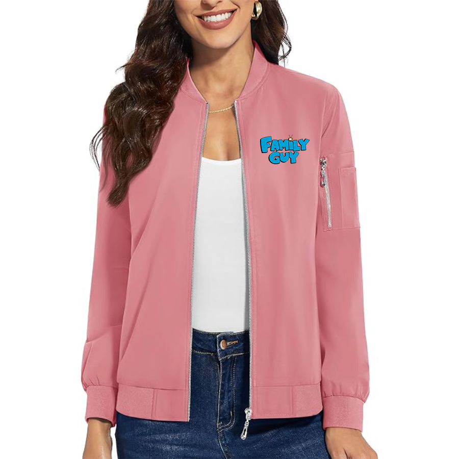 Women's Family Guy Premium Bomber Jacket with Polished Detailing and Functional Sleeve Pocket Modern Luxury Outerwear