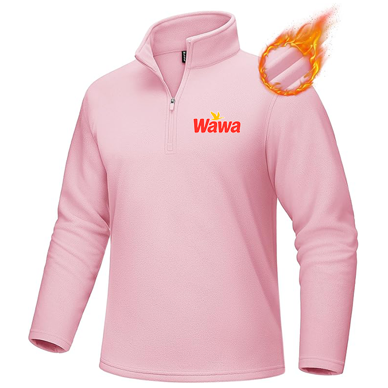 Men's Wawa Gas Station MAGCOMSEN  Quarter-Zip Pullover Polar Fleece Sweatshirt Stand Collar Long Sleeve Shirt for Men Thermal Winter Fall