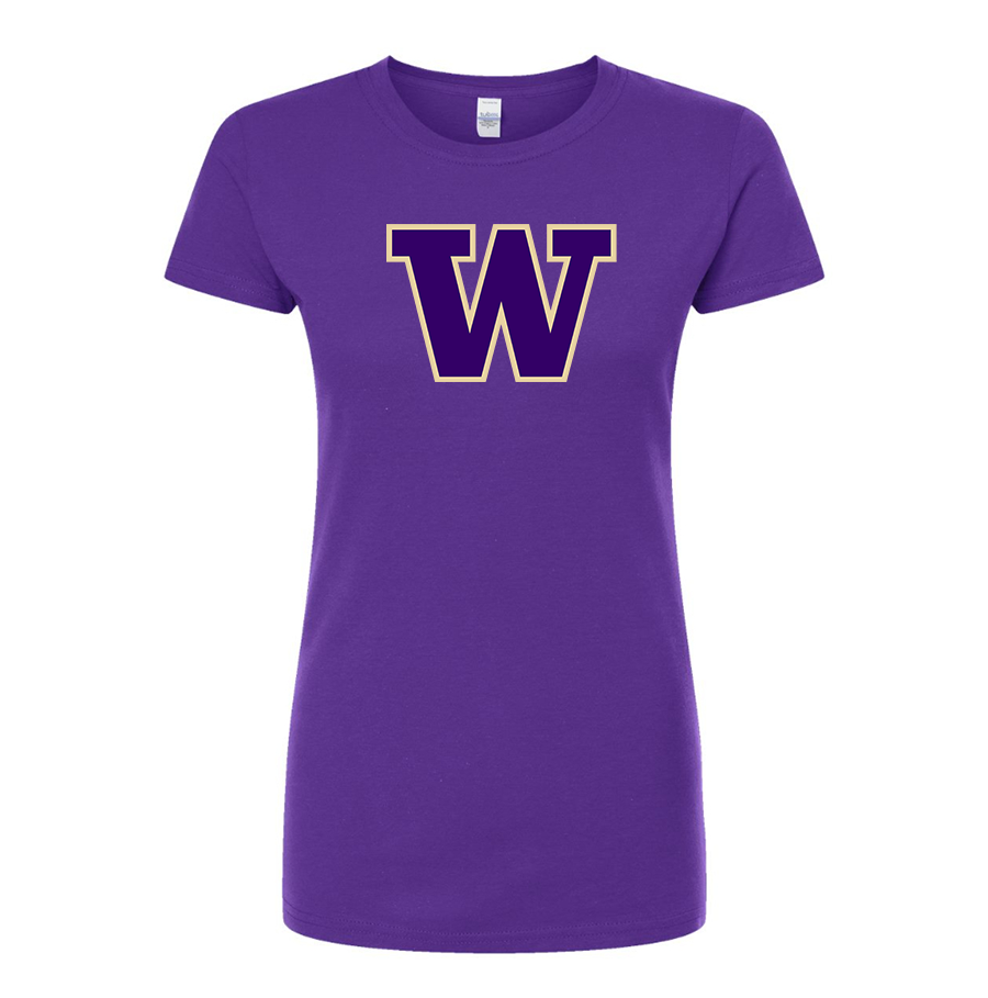 Women's Washington Huskies Round Neck T-Shirt