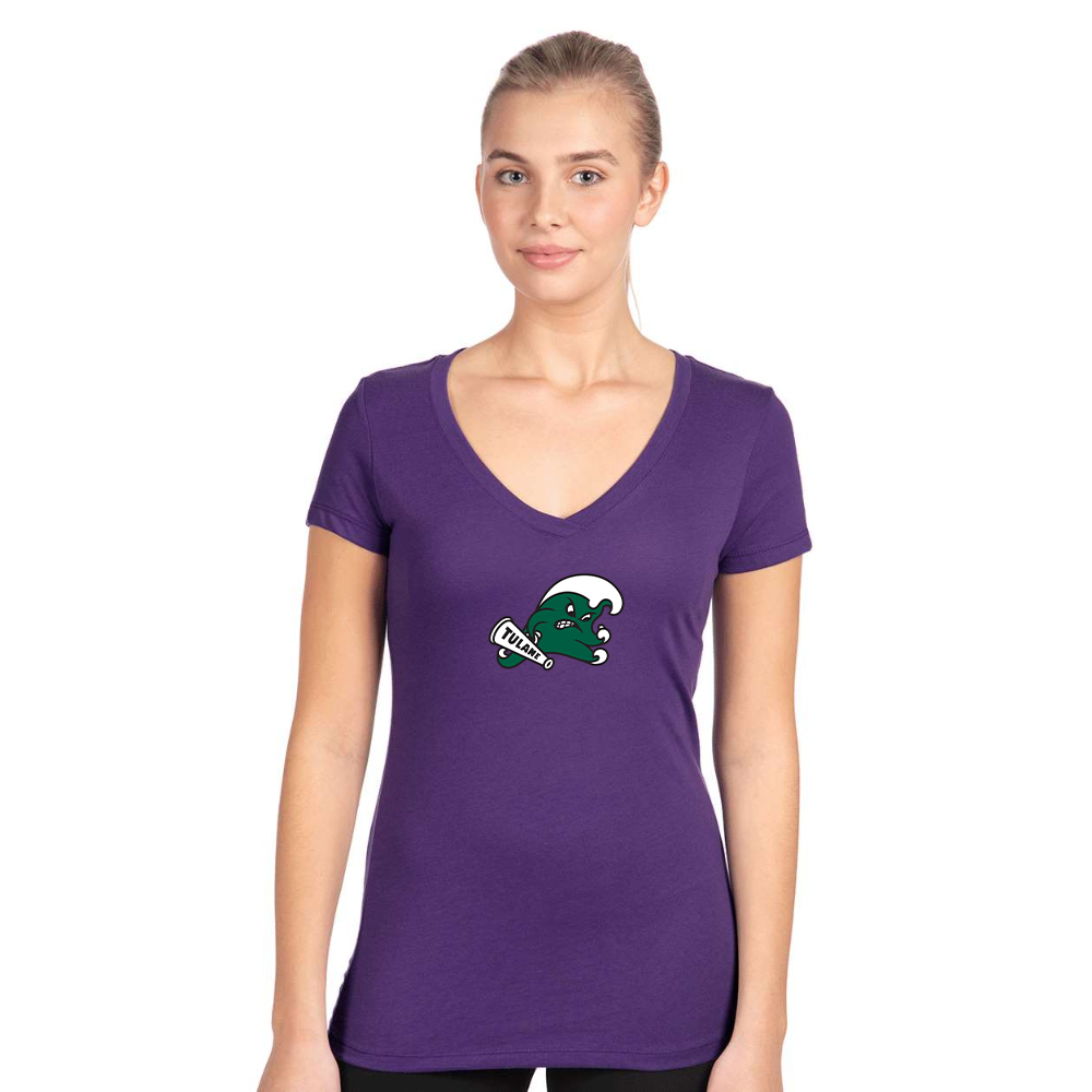 Women's Tulane Green Wave Next Level Ideal V-Neck T-Shirt