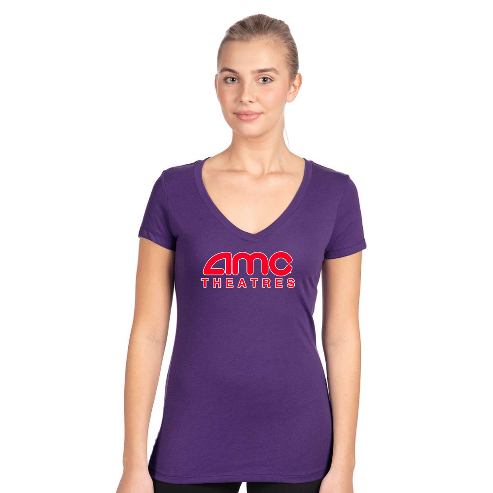 Women's Amc Theatres Next Level Ideal V-Neck T-Shirt