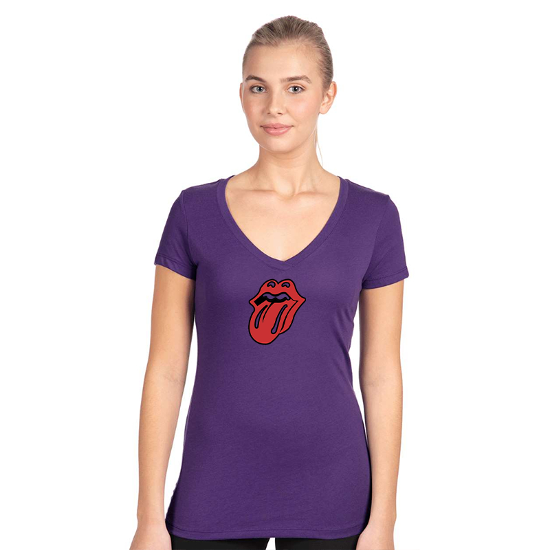 Women's  Rolling Stones Next Level Ideal V-Neck T-Shirt