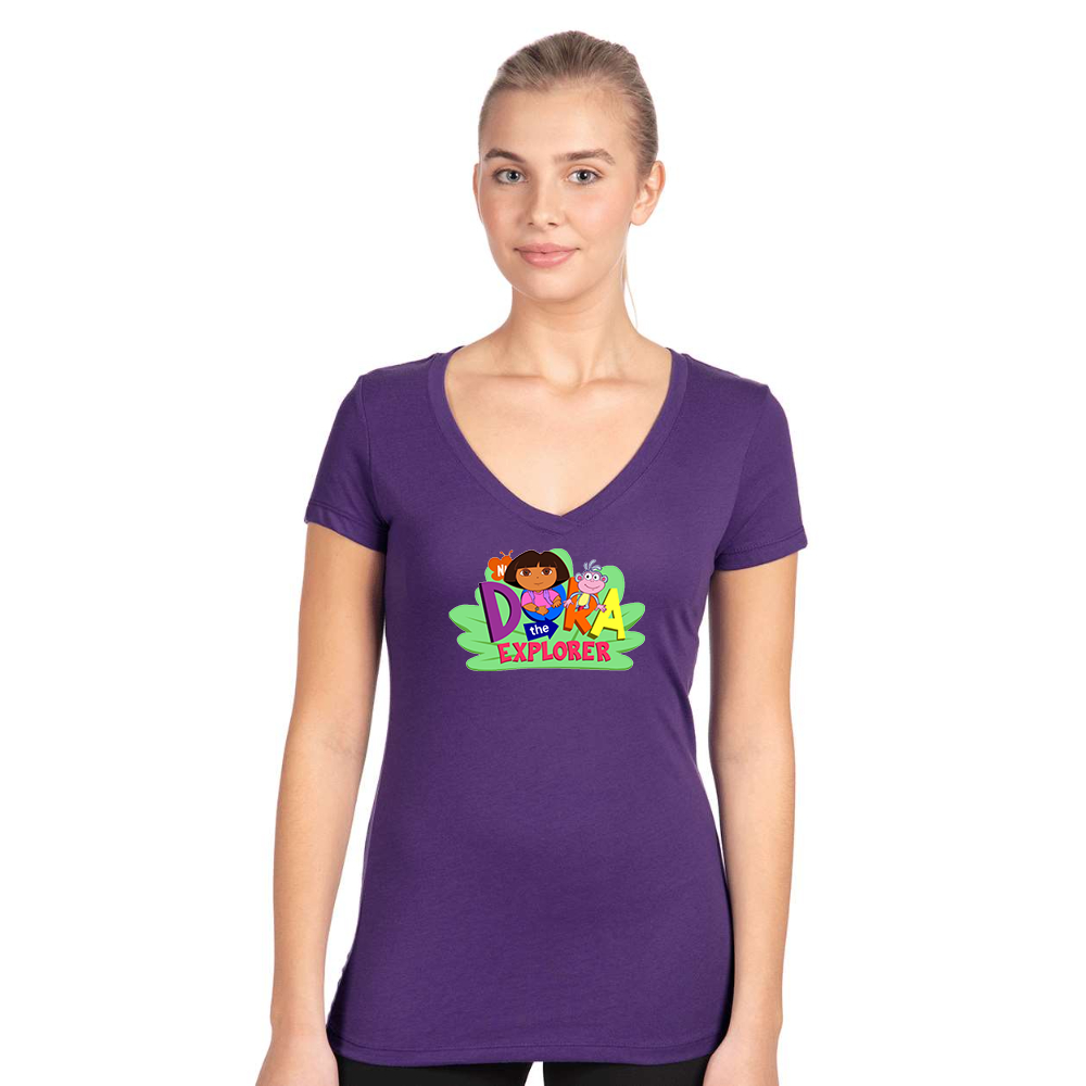 Women's Dora the Explorer Next Level Ideal V-Neck T-Shirt