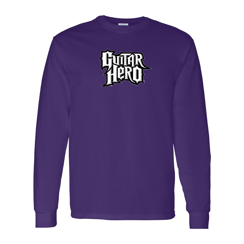 Men's Guitar hero Gildan Heavy Cotton Long Sleeve T-Shirt