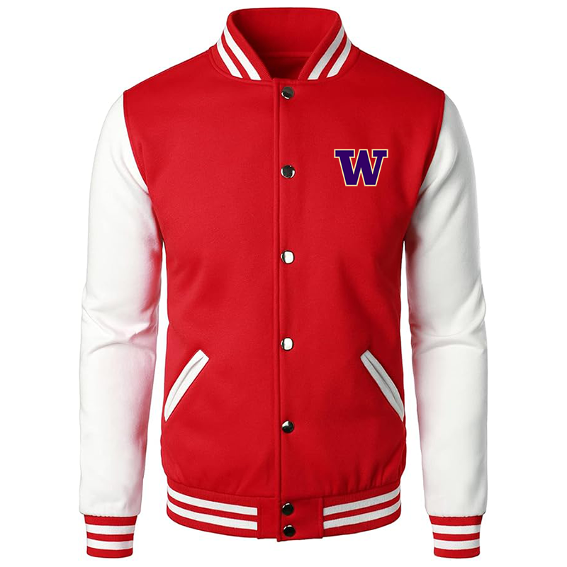 Men’s Washington Huskies Varsity Baseball Jacket Cotton Blend Letterman Jackets