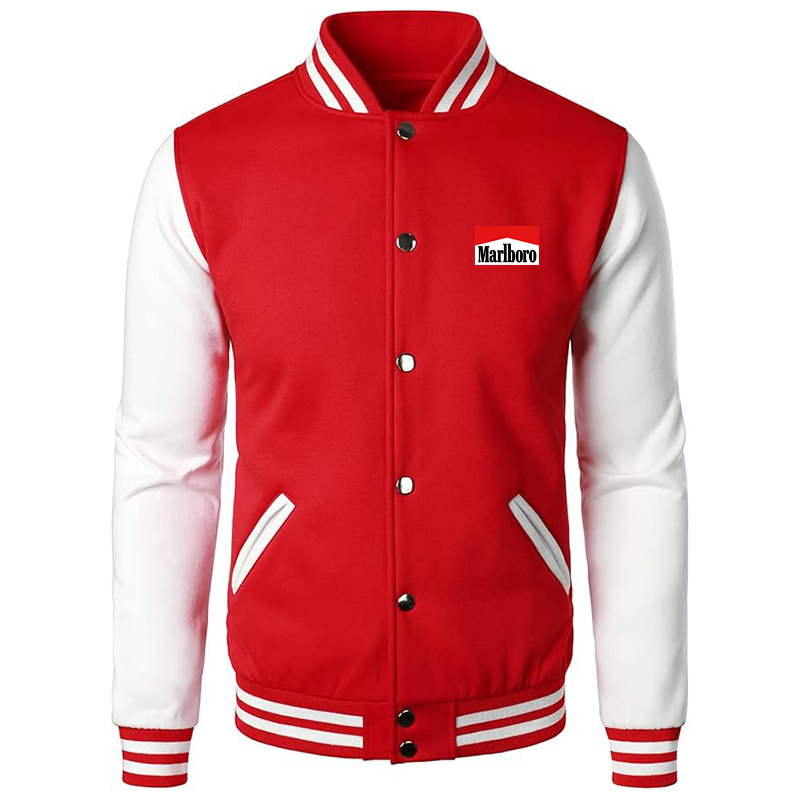 Men’s Marlboro Varsity Baseball Jacket Cotton Blend Letterman Jackets