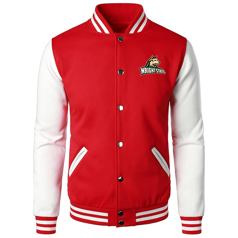 Men’s Wright State Raiders Varsity Baseball Jacket Cotton Blend Letterman Jackets