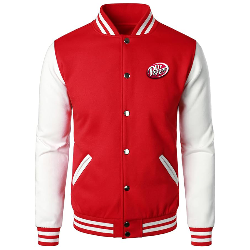 Men’s Dr.Pepper Varsity Baseball Jacket Cotton Blend Letterman Jackets