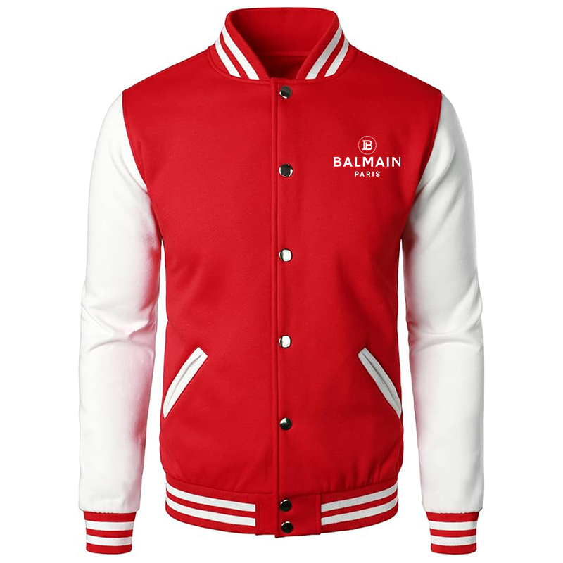 Men’s Balmain Paris  Varsity Baseball Jacket Cotton Blend Letterman Jackets