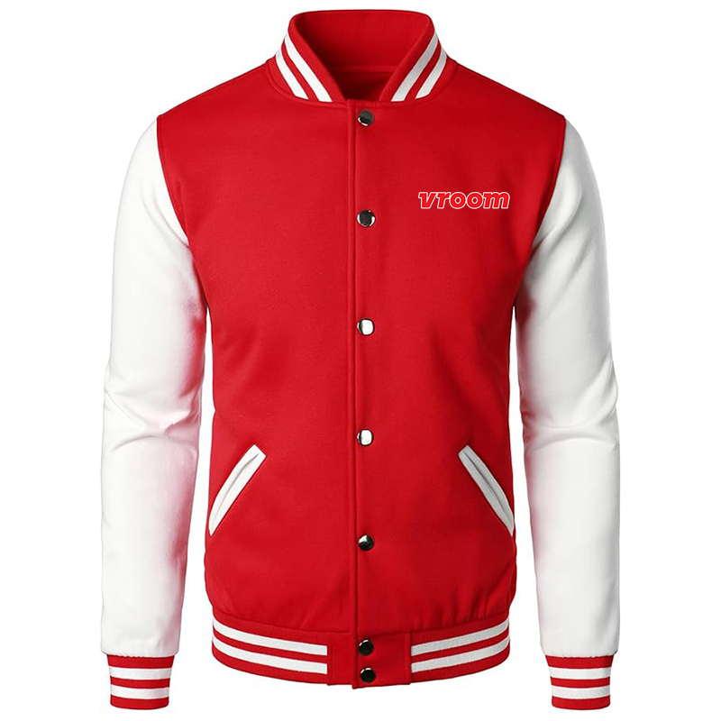 Men’s Vroom Varsity Baseball Jacket Cotton Blend Letterman Jackets