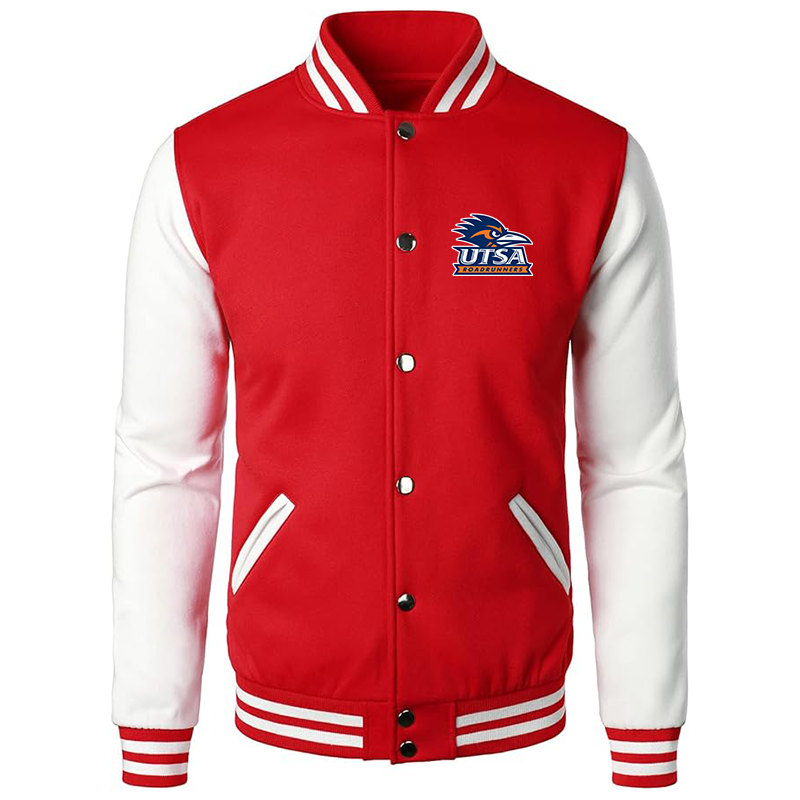 Men’s Texas SA Roadrunners Varsity Baseball Jacket Cotton Blend Letterman Jackets