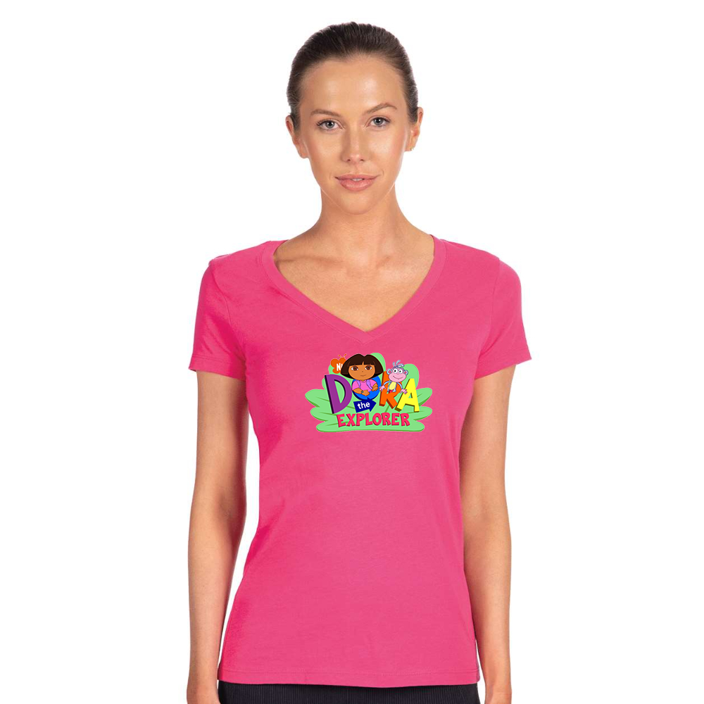 Women's Dora the Explorer Next Level Ideal V-Neck T-Shirt