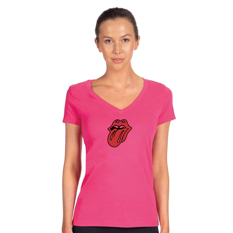 Women's  Rolling Stones Next Level Ideal V-Neck T-Shirt