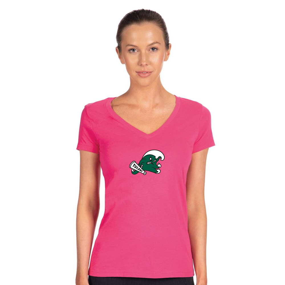 Women's Tulane Green Wave Next Level Ideal V-Neck T-Shirt