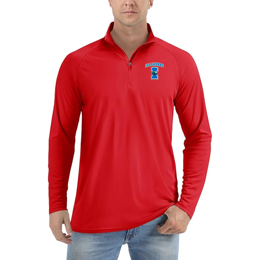 Men's Texas AM CC Islanders  Lightweight Quarter-Zip Athletic Shirt Long Sleeve Performance Wear