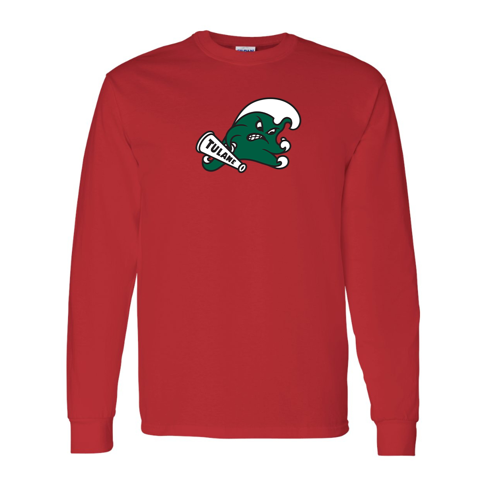 Men's Tulane Green Wave Gildan Heavy Cotton Long Sleeve T-Shirt