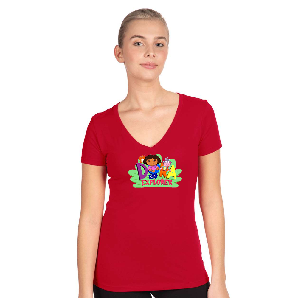 Women's Dora the Explorer Next Level Ideal V-Neck T-Shirt