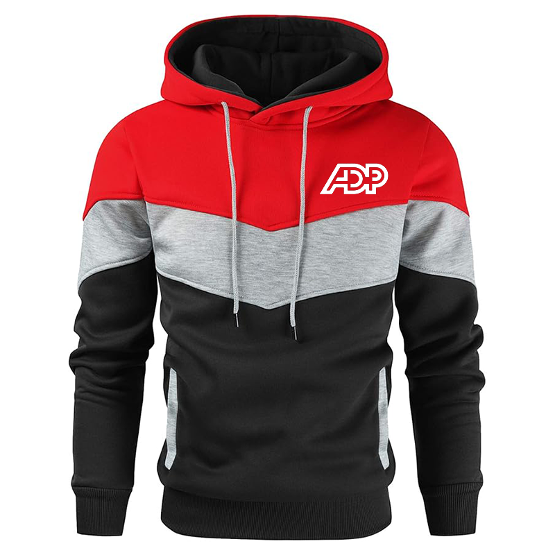 Men's ADP Gesean Novelty Color Block Pullover Fleece Hoodie Long Sleeve Casual Sweatshirt with Pocket