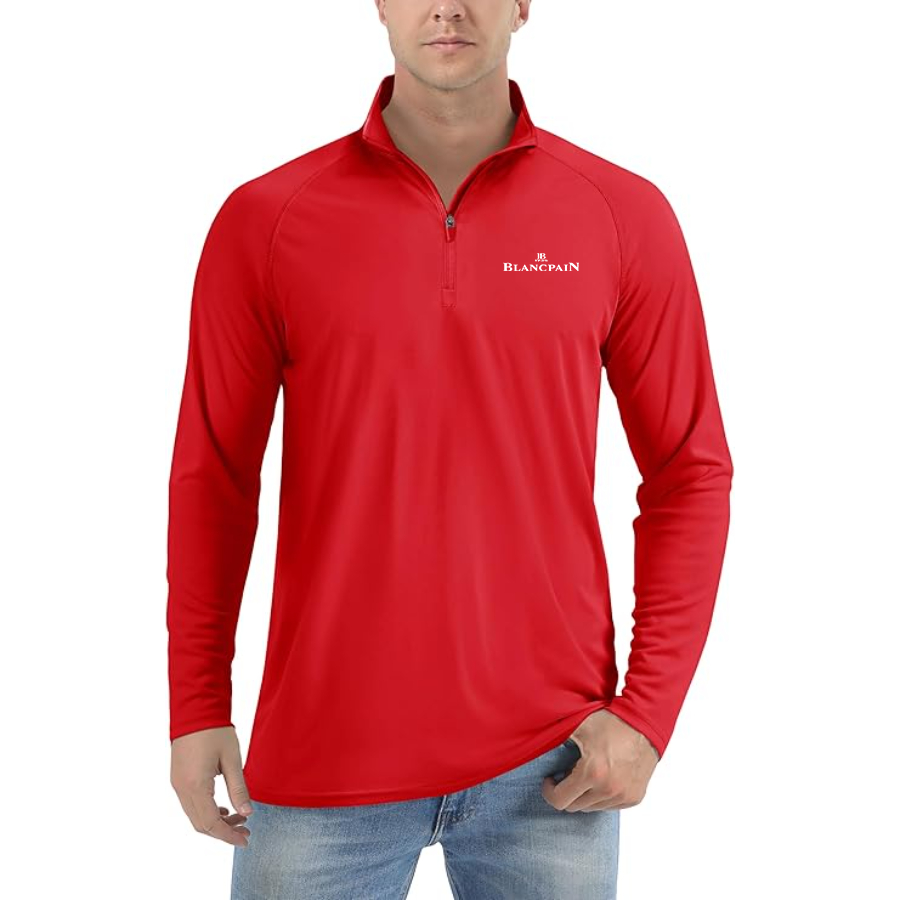 Men's Blancpain Lightweight Quarter-Zip Athletic Shirt Long Sleeve Performance Wear