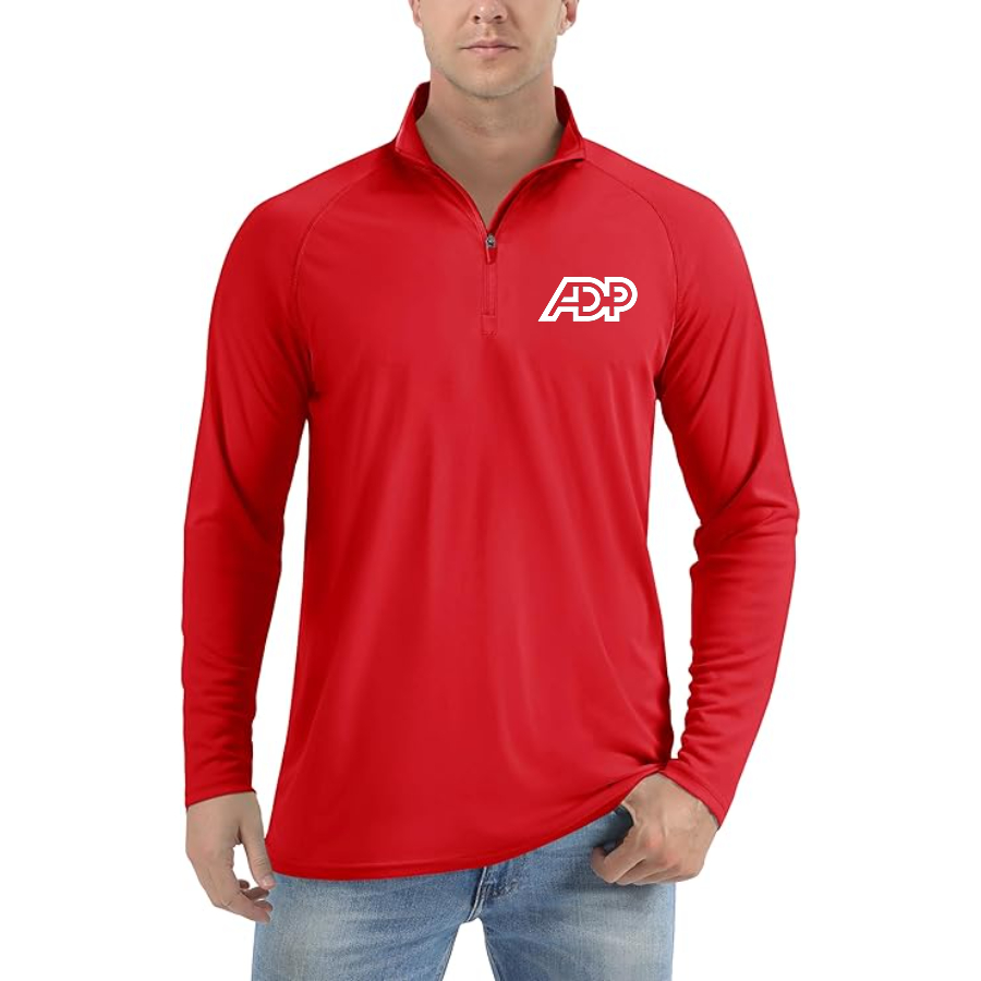 Men's ADP Lightweight Quarter-Zip Athletic Shirt Long Sleeve Performance Wear