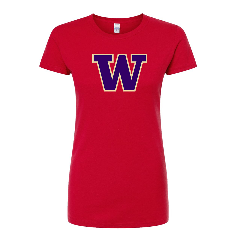 Women's Washington Huskies Round Neck T-Shirt