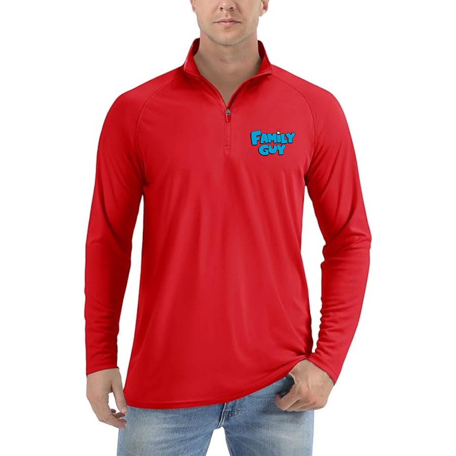 Men's Family Guy Lightweight Quarter-Zip Athletic Shirt Long Sleeve Performance Wear