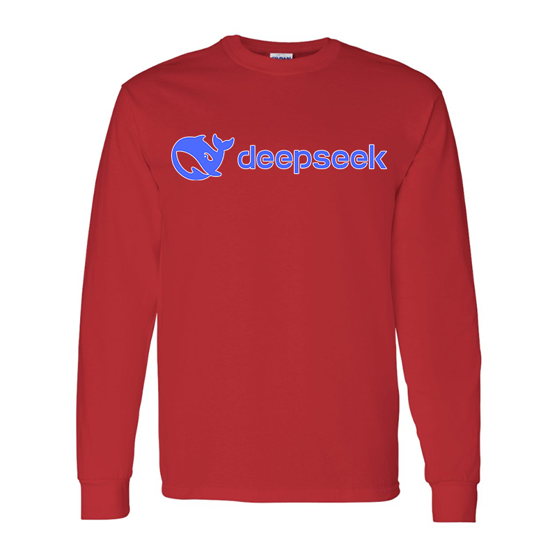 Men's DeepSeek Gildan Heavy Cotton Long Sleeve T-Shirt