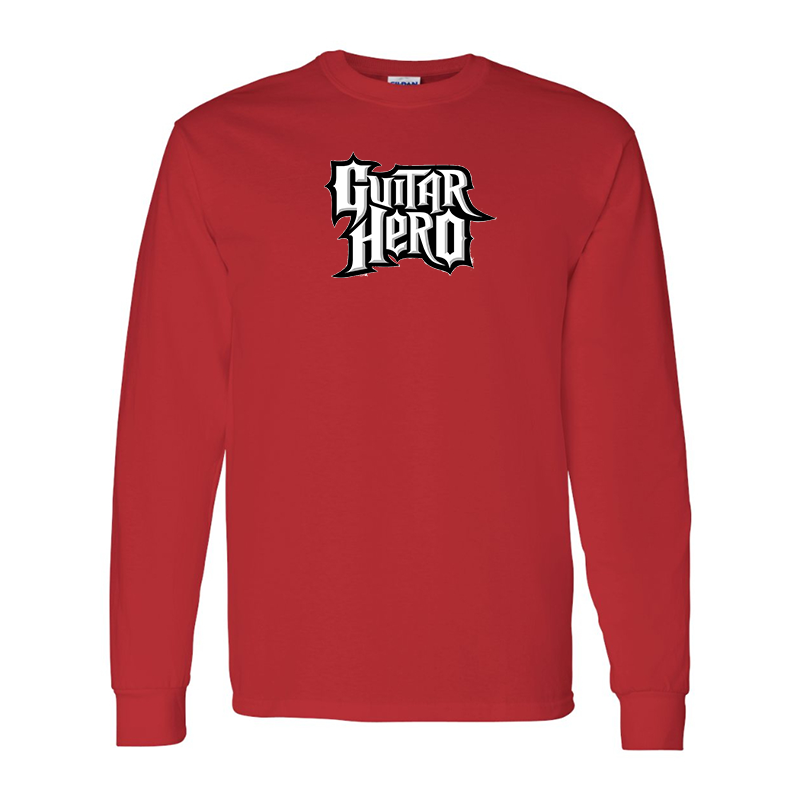 Men's Guitar hero Gildan Heavy Cotton Long Sleeve T-Shirt