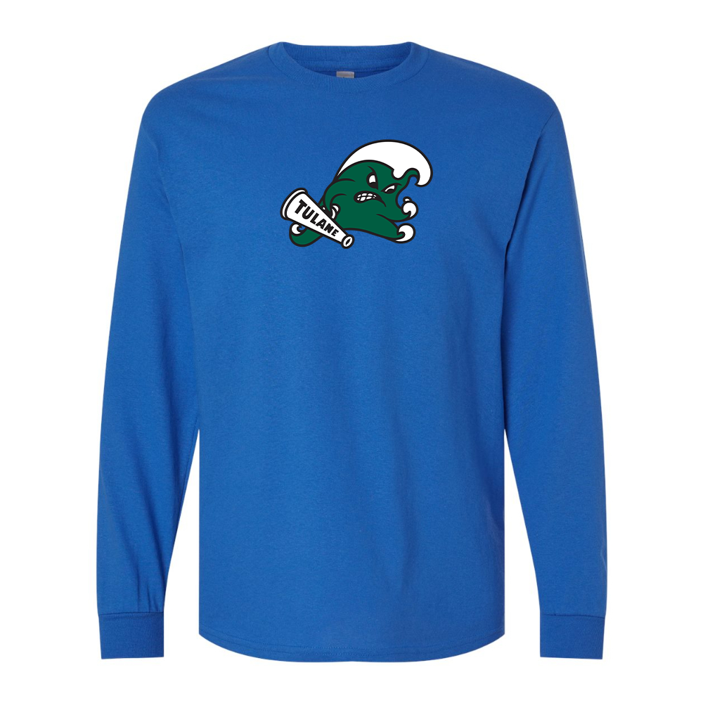 Men's Tulane Green Wave Gildan Heavy Cotton Long Sleeve T-Shirt