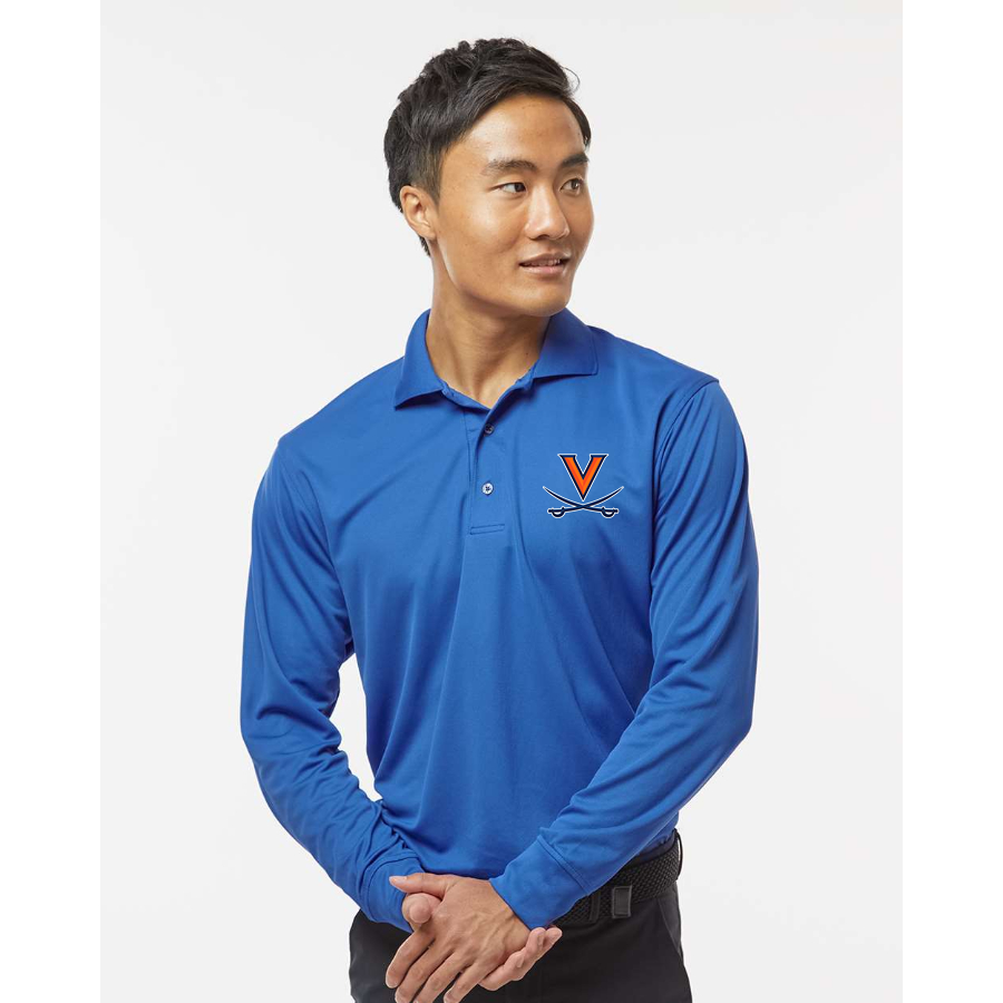 Men's Virginia Cavaliers Paragon Prescott Long Sleeve Polo