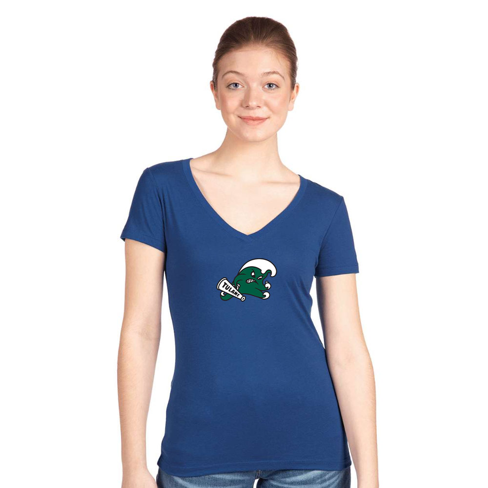 Women's Tulane Green Wave Next Level Ideal V-Neck T-Shirt