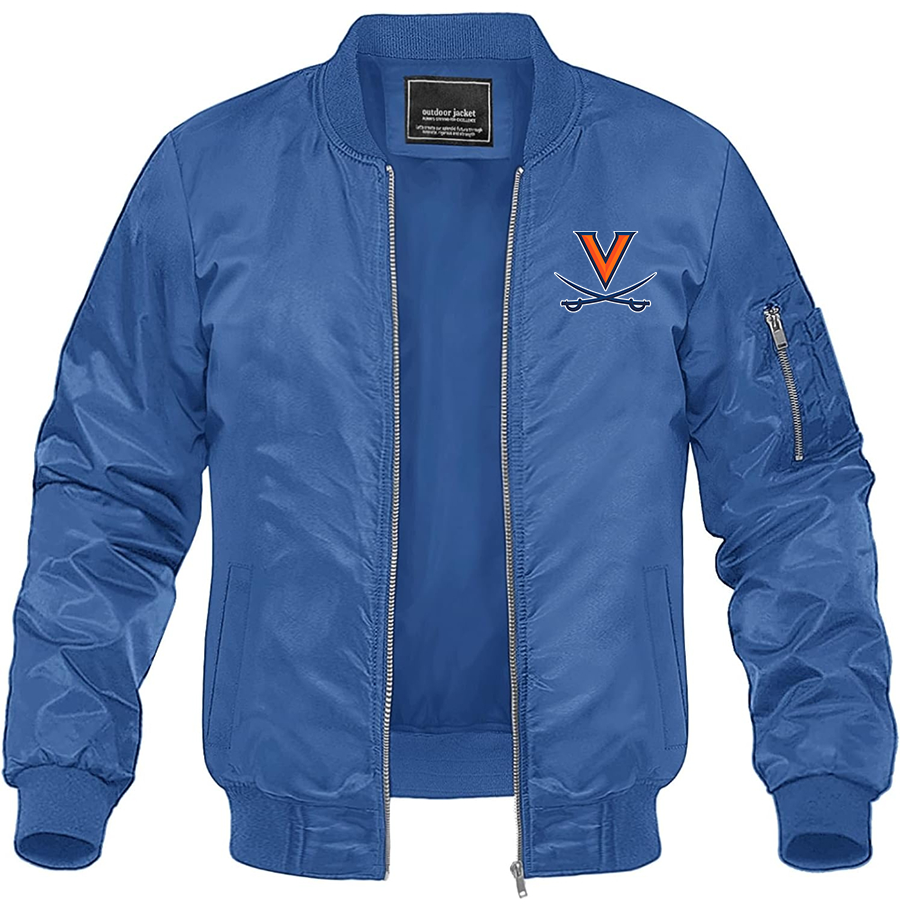 Men's Virginia Cavaliers Lightweight Bomber Jacket Windbreaker Softshell Varsity Jacket Coat