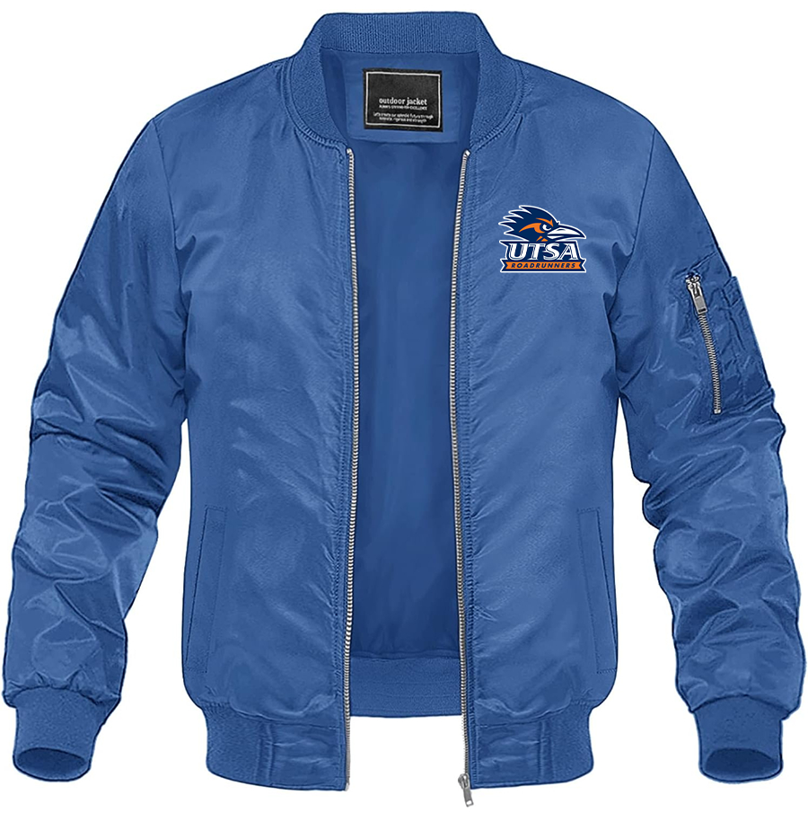 Men's Texas SA Roadrunners Lightweight Bomber Jacket Windbreaker Softshell Varsity Jacket Coat