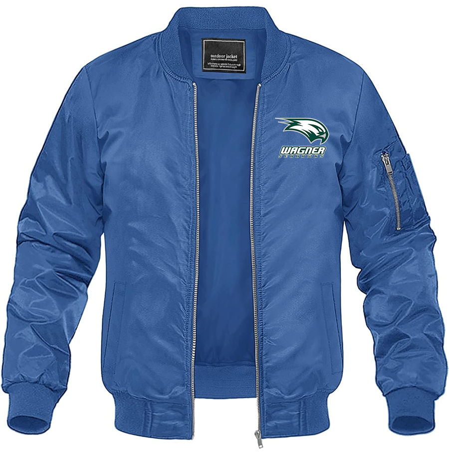 Men's Wagner Seahawks Lightweight Bomber Jacket Windbreaker Softshell Varsity Jacket Coat