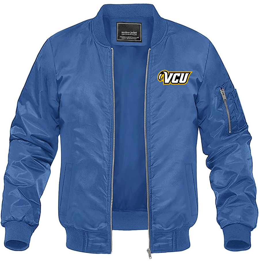 Men's Virginia Commonwealth Rams Lightweight Bomber Jacket Windbreaker Softshell Varsity Jacket Coat