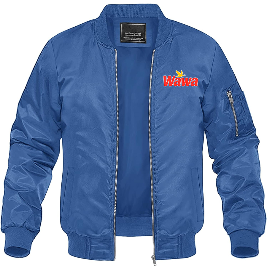 Men's Wawa Gas Station Lightweight Bomber Jacket Windbreaker Softshell Varsity Jacket Coat