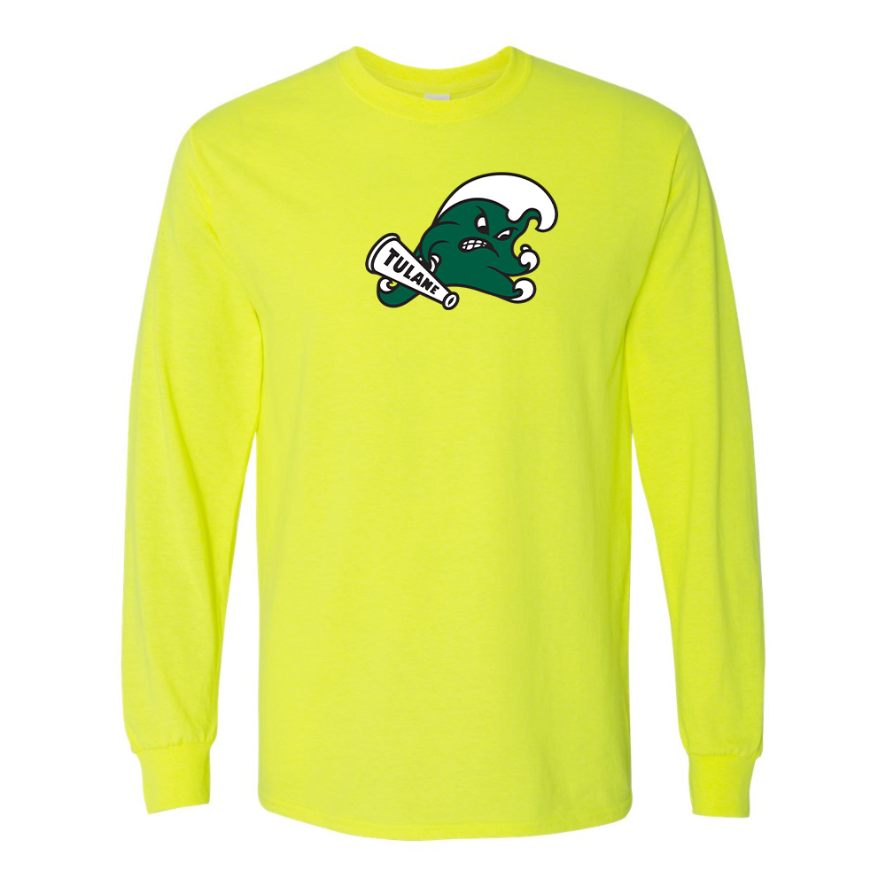 Men's Tulane Green Wave Gildan Heavy Cotton Long Sleeve T-Shirt