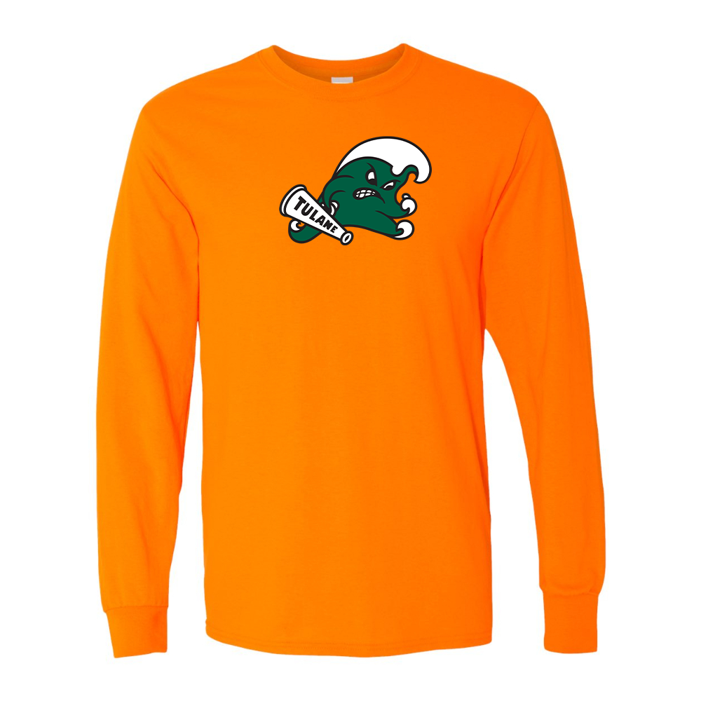 Men's Tulane Green Wave Gildan Heavy Cotton Long Sleeve T-Shirt