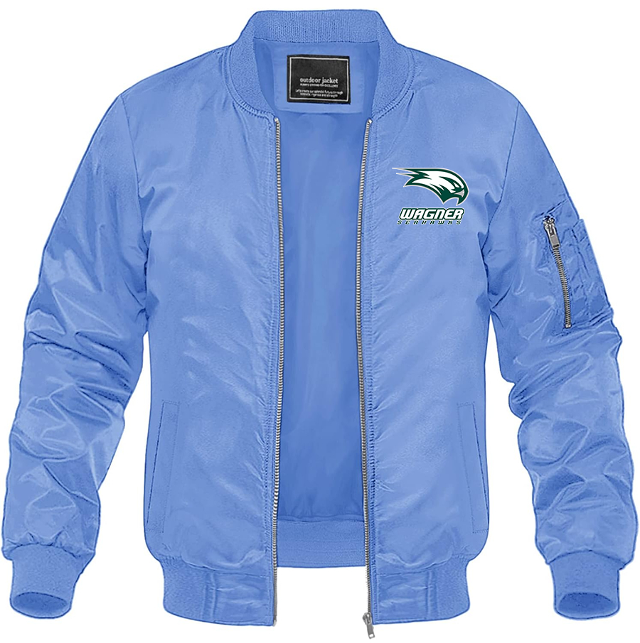 Men's Wagner Seahawks Lightweight Bomber Jacket Windbreaker Softshell Varsity Jacket Coat