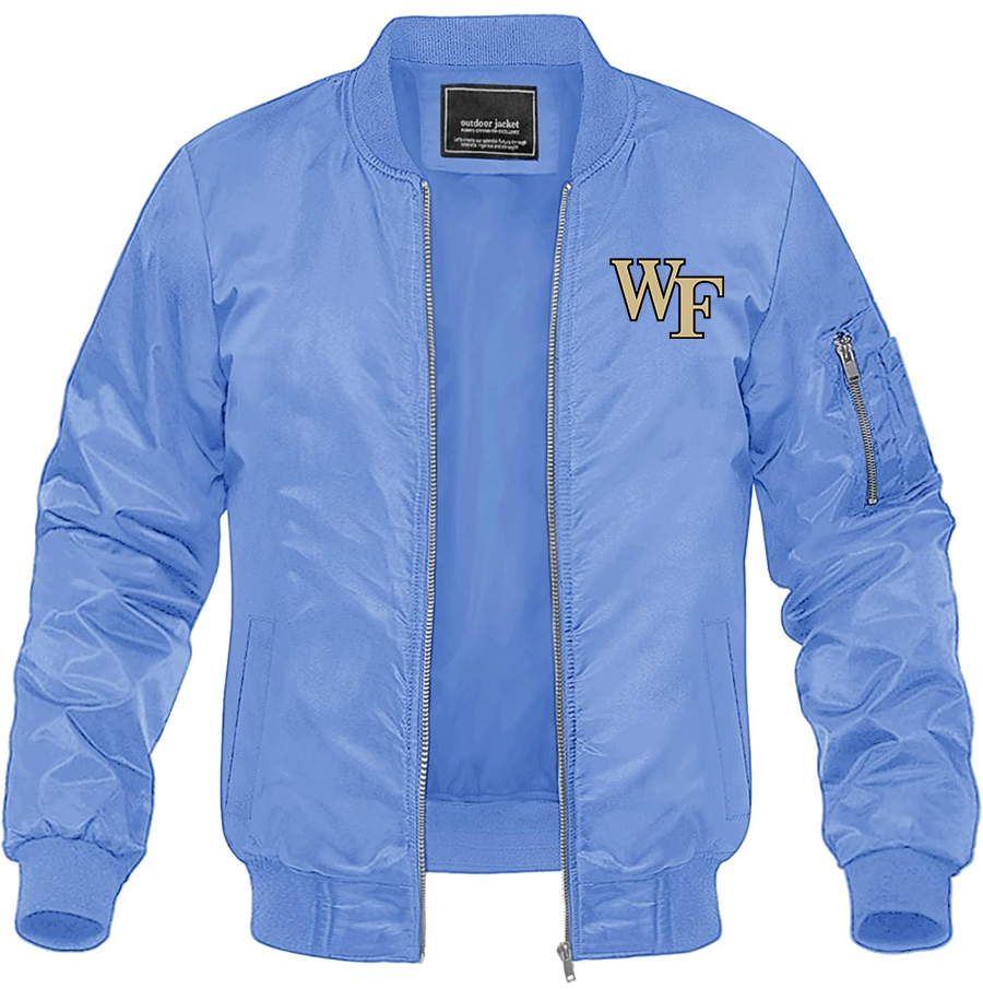 Men's Wake Forest Demon Deacons Lightweight Bomber Jacket Windbreaker Softshell Varsity Jacket Coat