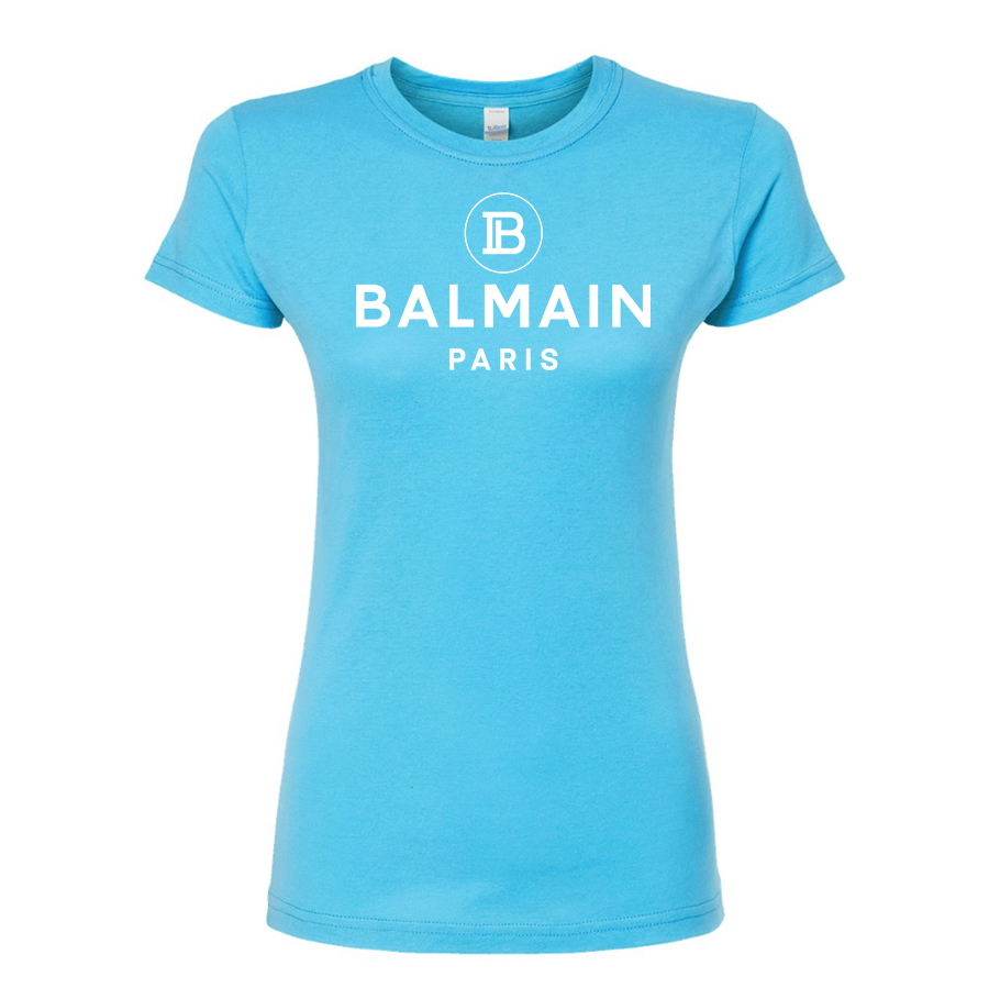 Women's Balmain Paris  Round Neck T-Shirt