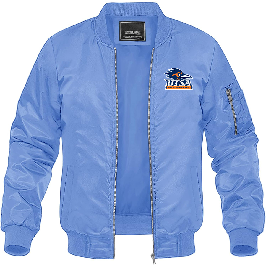 Men's Texas SA Roadrunners Lightweight Bomber Jacket Windbreaker Softshell Varsity Jacket Coat