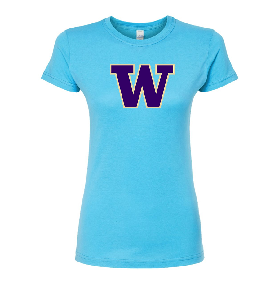 Women's Washington Huskies Round Neck T-Shirt