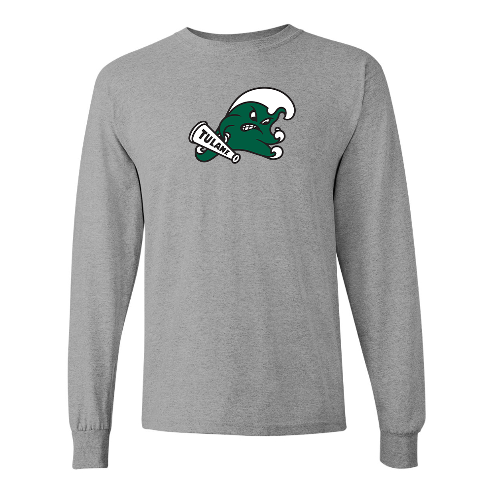 Men's Tulane Green Wave Gildan Heavy Cotton Long Sleeve T-Shirt