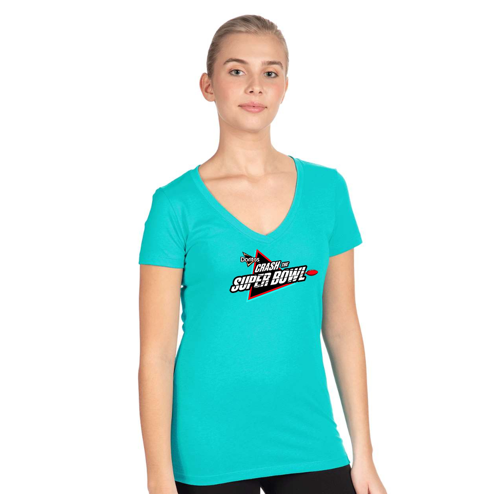 Women's Crash the Super Bowl  Next Level Ideal V-Neck T-Shirt