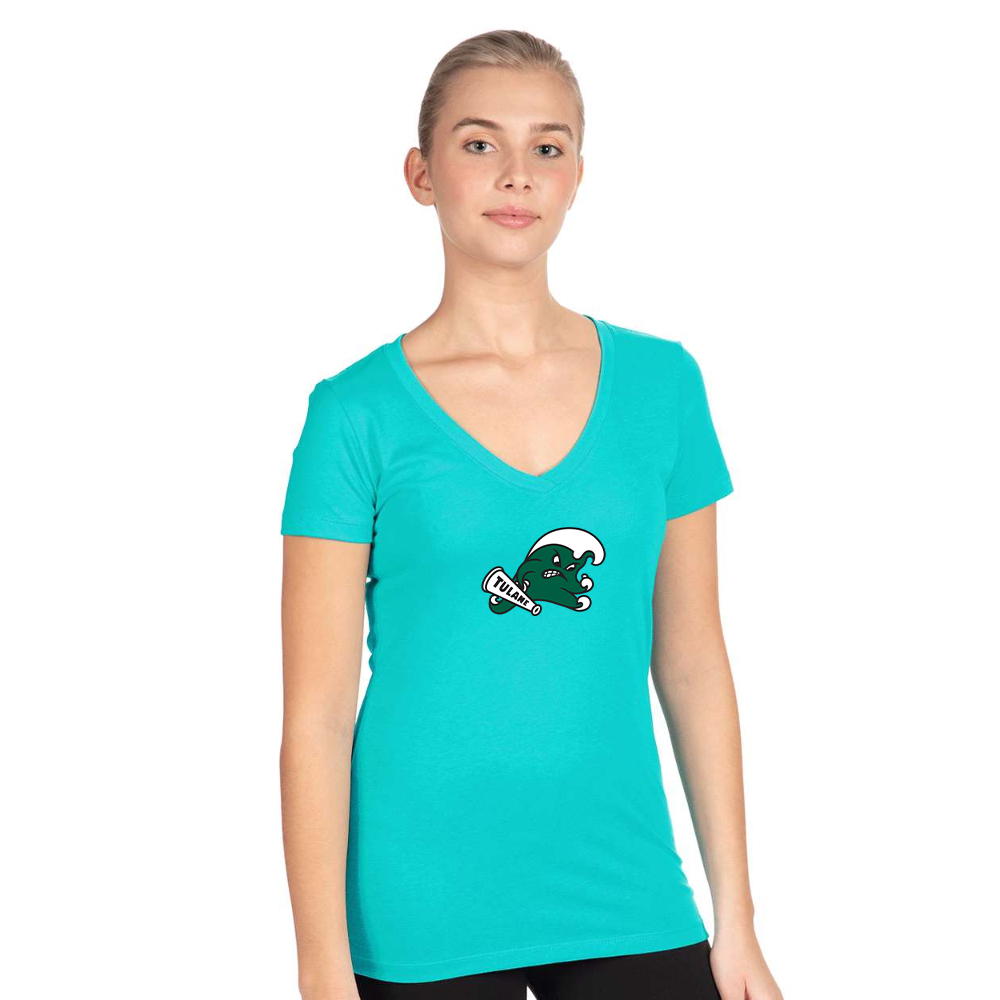 Women's Tulane Green Wave Next Level Ideal V-Neck T-Shirt