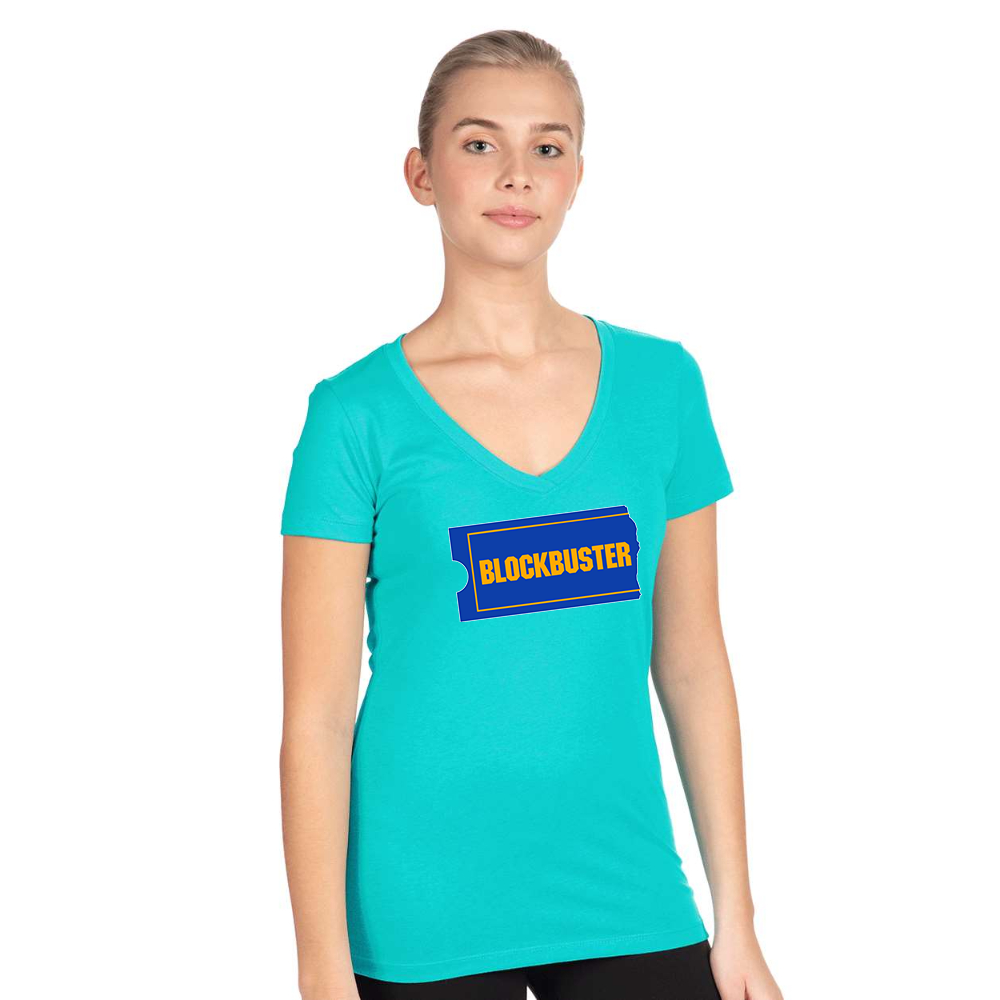 Women's Blockbuster  Next Level Ideal V-Neck T-Shirt