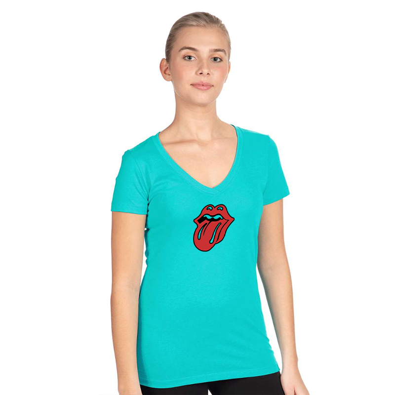 Women's  Rolling Stones Next Level Ideal V-Neck T-Shirt