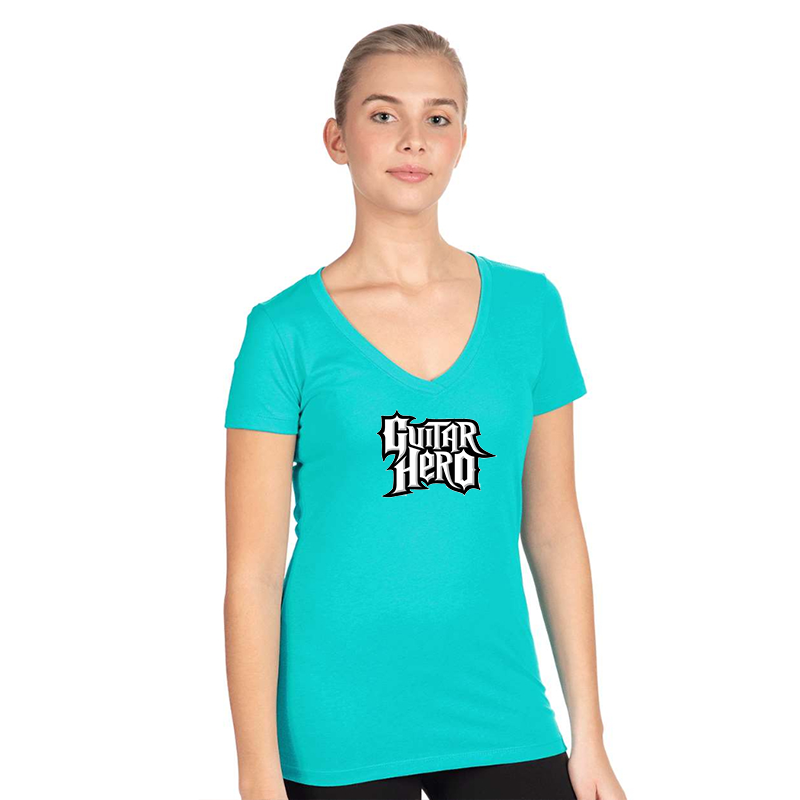 Women's Guitar hero Next Level Ideal V-Neck T-Shirt